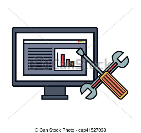 450x425 Computer Desktop Display Isolated Icon Vector Illustration Design.