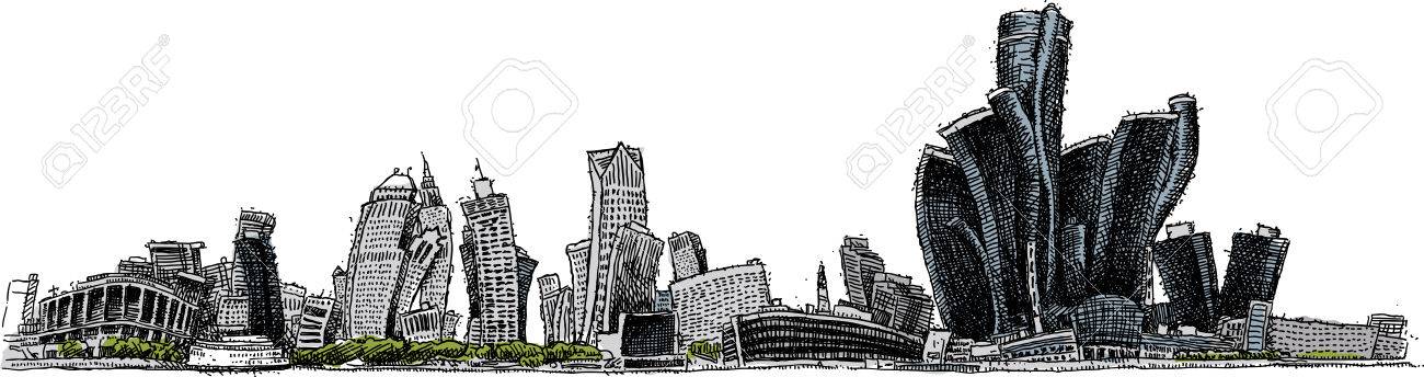1300x344 Skyscraper Clipart Detroit Skyline
