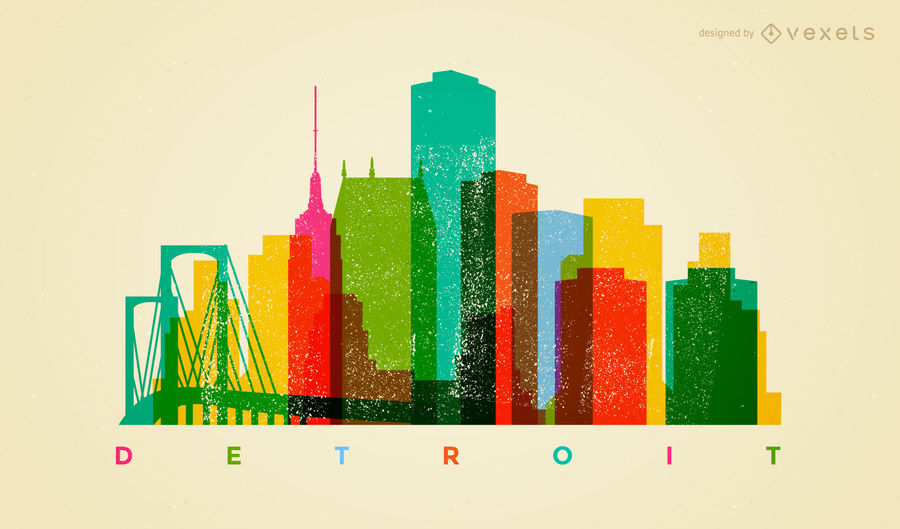 900x529 Colorful Detroit Skyline