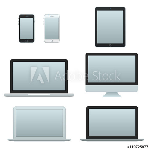 500x500 Devices Vector Icons. Technology Icons. Phone, Tablet, Notebook