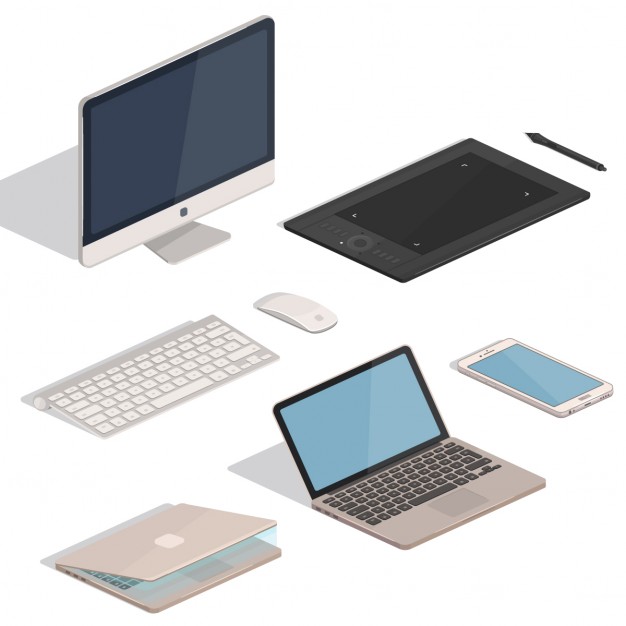 626x626 Isometric Devices Vector Free Download