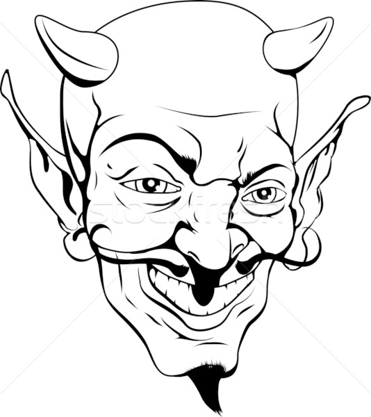534x600 Monochrome Devil Face Vector Illustration Christos Georghiou