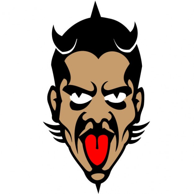 626x626 Scary Devil Face Vector Illustration Vector Free Download