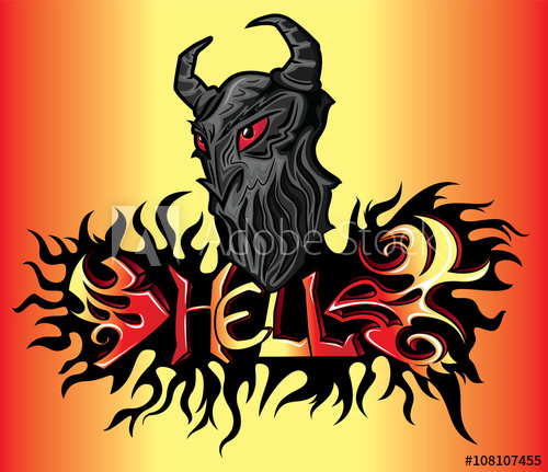 500x431 Evil Demon Scary Devil Face Fire Flames Background Vector