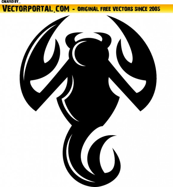 580x626 Black Scorpion Illustration With Devil Tail Vector Free Download