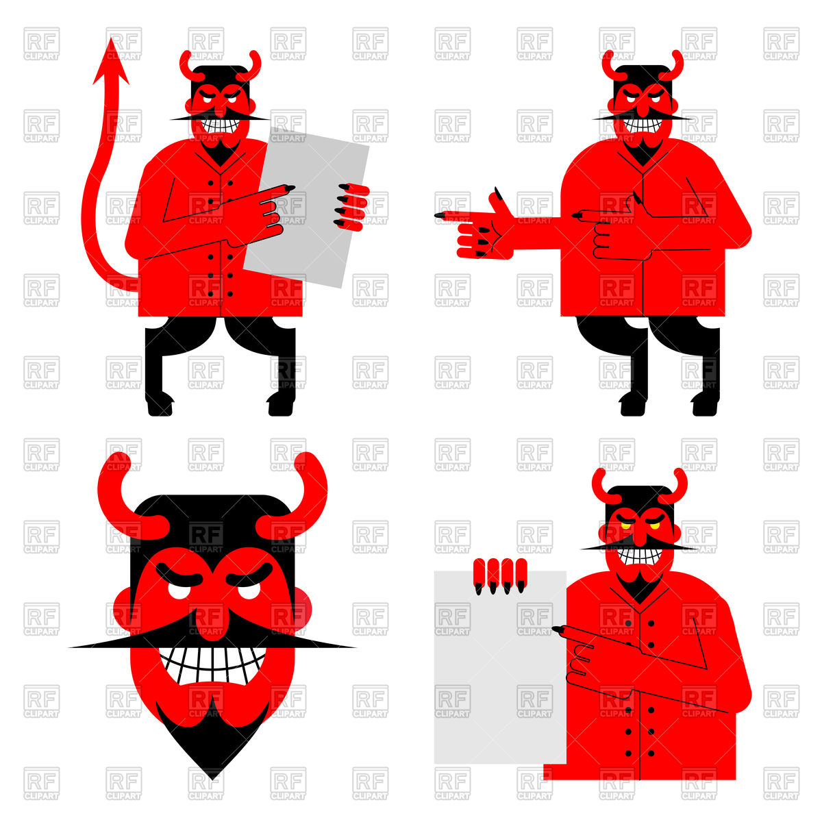 1200x1200 Set Of Satan And Devil Vector Image Vector Artwork Of Objects
