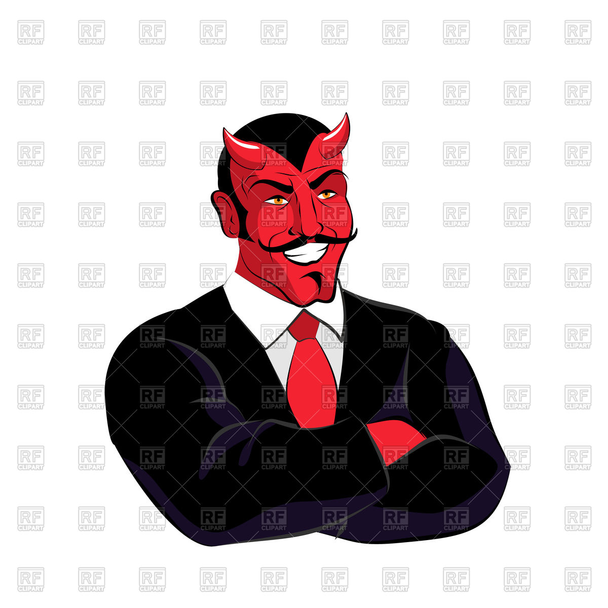 1200x1200 Devil Businessman In Black Suit Vector Image Vector Artwork Of