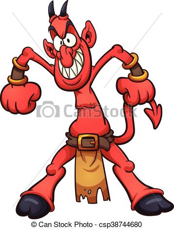 357x470 Cartoon Devil. Evil Cartoon Devil. Vector Clip Art Illustration