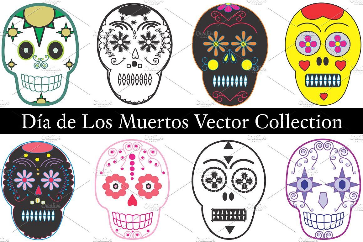 1158x772 Dia De Los Muertos Vector Collection