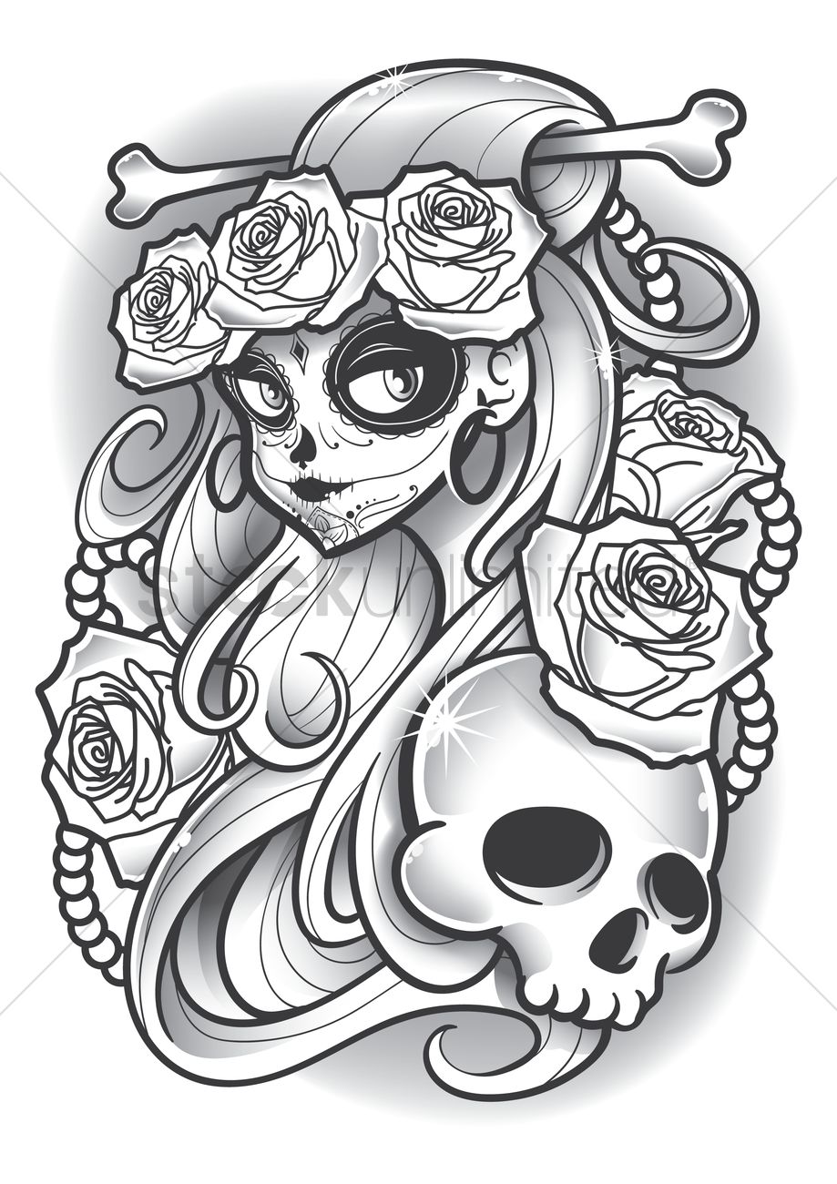 919x1300 Dia De Los Muertos Design Vector Image