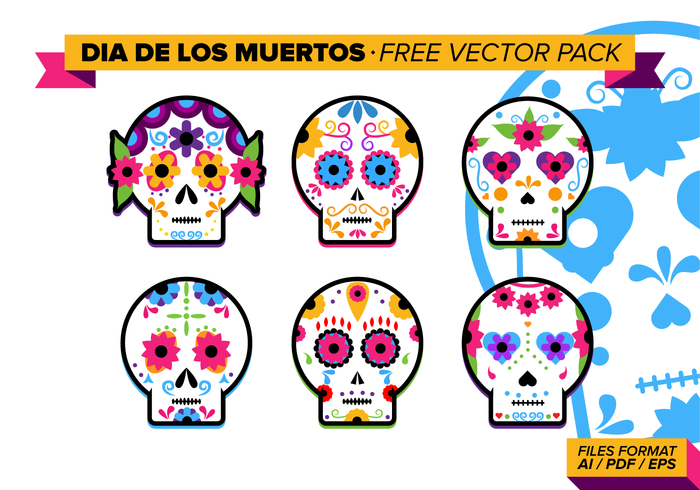 700x490 Dia De Los Muertos Free Vector Pack