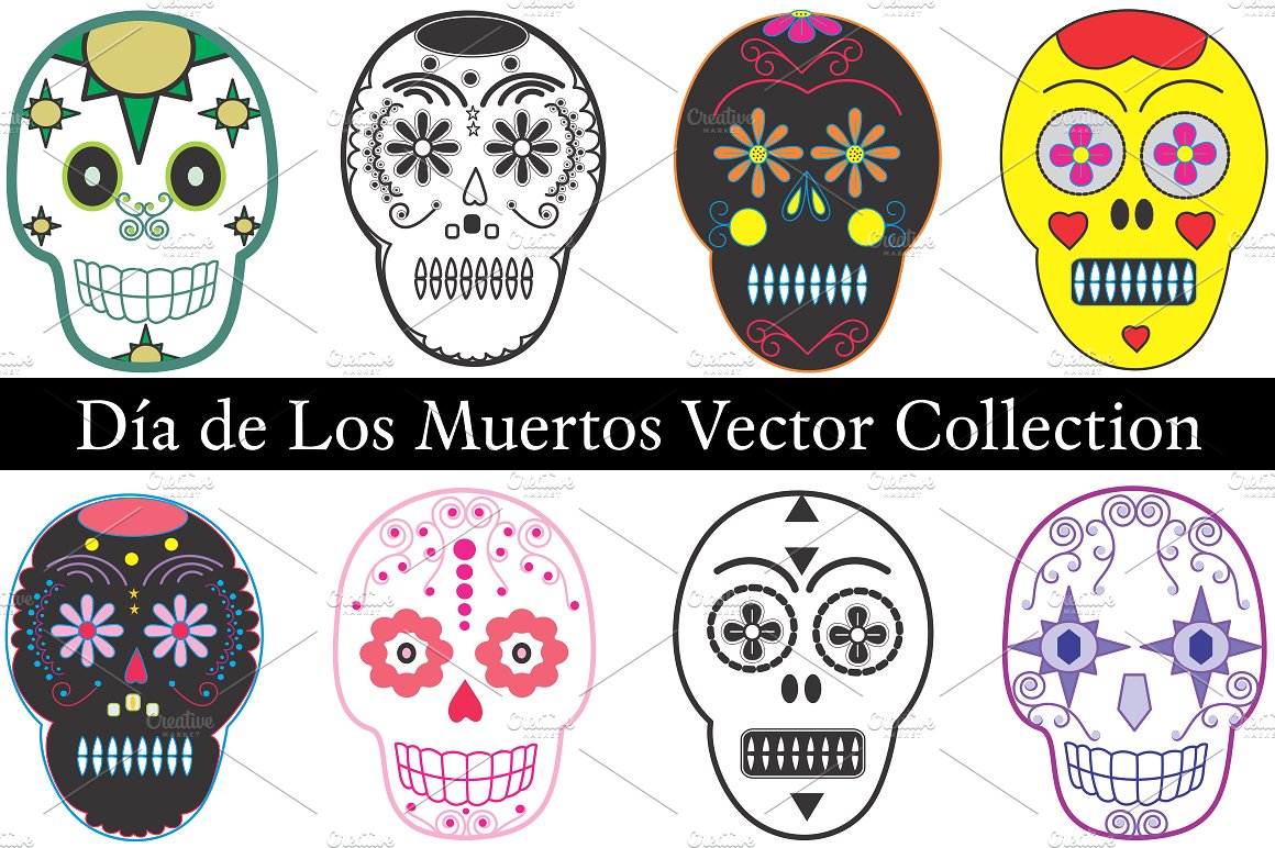1160x772 Dia De Los Muertos Vector Collection