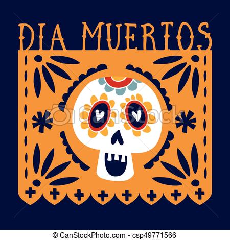 450x470 Dia De Los Muertos Greeting Card, Invitation. Mexican Day Of The