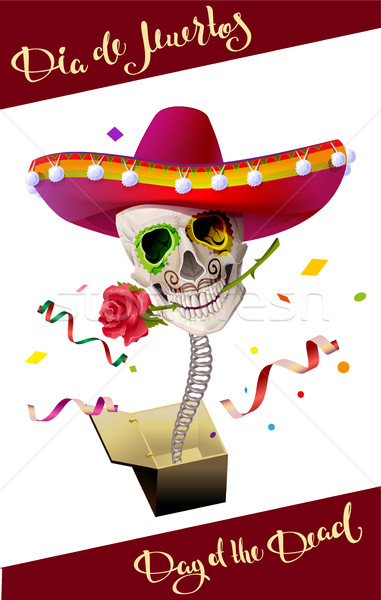 381x600 Day Of The Dead. Skull Mexican Hat. Dia De Muertos Vector