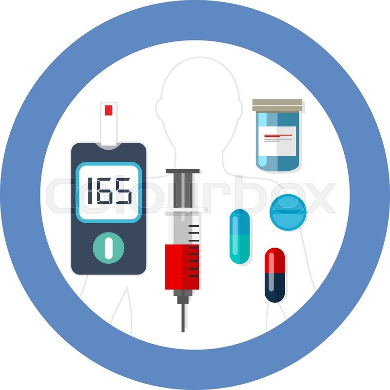 800x800 World Diabetes Day Blue Circle Symbol With Icon Vector Blood