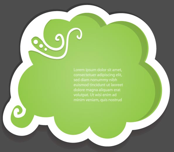 595x519 Dialog Box Shaped Labels Vector