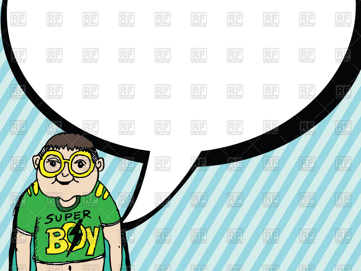 1200x900 Boy With Big Dialog Speech Bubbles Vector Image Vector Artwork