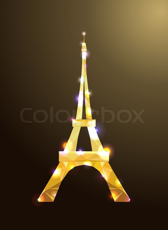 586x800 Eiffel Tower Concept Golden Diamante Design On Dark Background