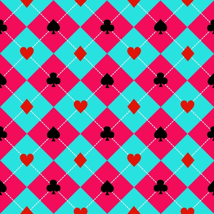 700x700 Card Suits Blue Sky Pink Diamond Background Vector Illustration