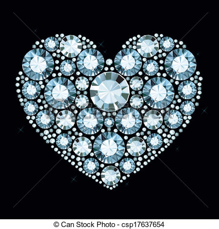 449x470 Diamond Heart. Heart Made Of Shiny Gems Clipart Vector
