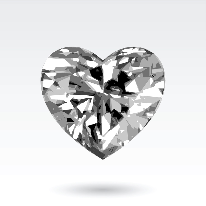 850x850 Heartshaped Vector Diamond Jewelry Pendant Free Vector 4vector