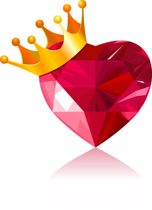 500x689 Shining Diamond Heart Valentines Day Cards Vector 08 Free Download
