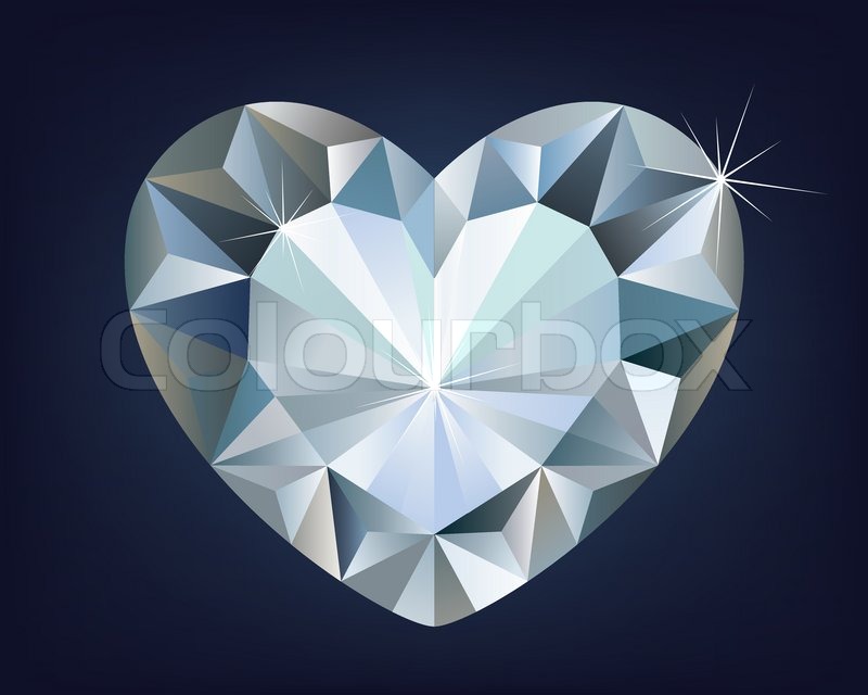 800x640 Vector Shiny Diamond Heart Stock Vector Colourbox