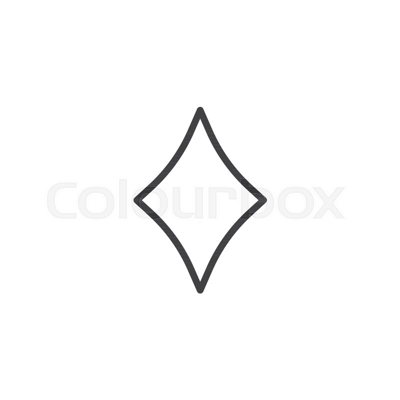 800x800 Casino Diamond Suit Line Icon, Outline Vector Sign, Linear Style