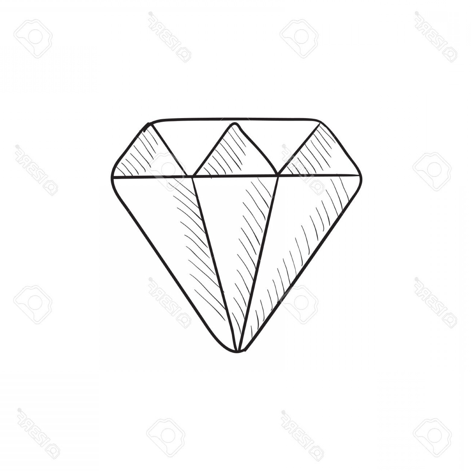 1560x1560 Photostock Vector Diamond Vector Sketch Icon Isolated On