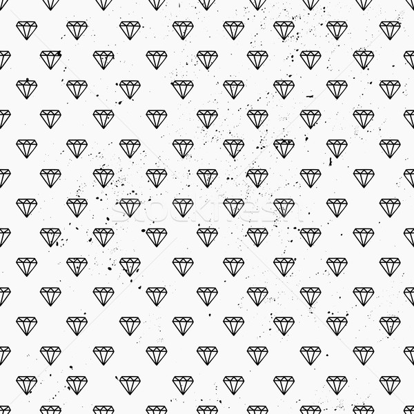 600x600 Hand Drawn Diamonds Seamless Pattern Vector Illustration Iveta