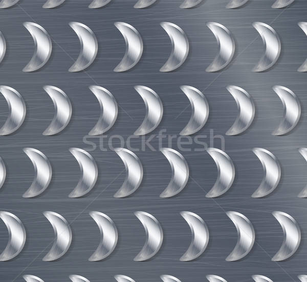 600x552 Seamless Diamond Metal Background With Tread Plate. Chrome, Silver