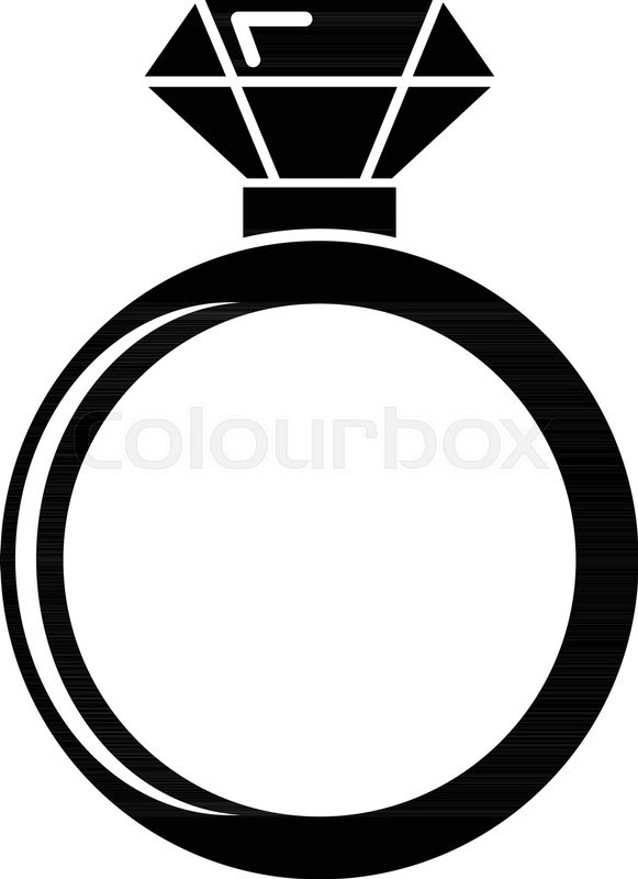 581x800 Diamond Engagement Ring Icon . Simple Illustration Of Diamond