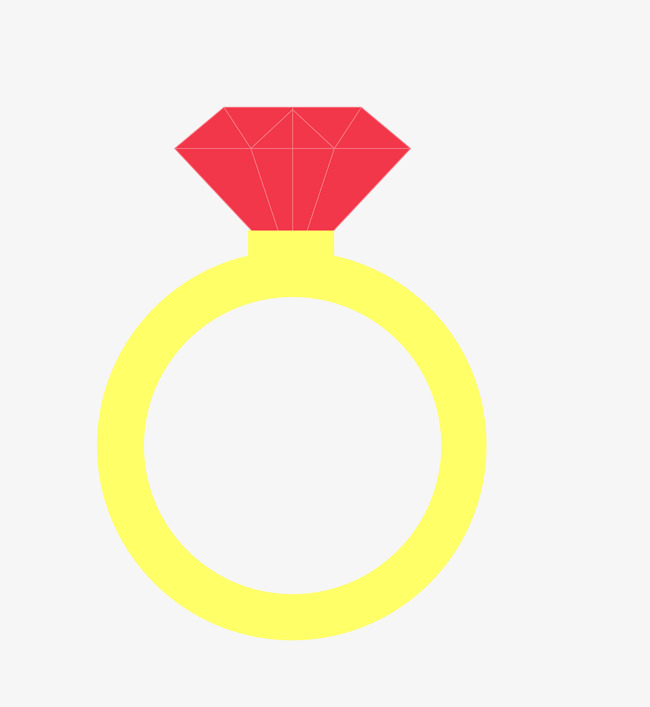 650x707 Vector Yellow Red Cartoon Diamond Ring, Vector Diamond Ring