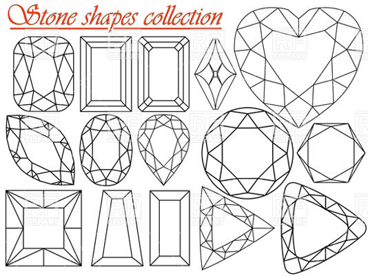 534x400 Diamond Shapes And Facet Styles Collection Vector Image Vector