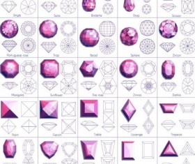 280x235 Diamond Shapes With Outlines Vector Set 05 Free Download