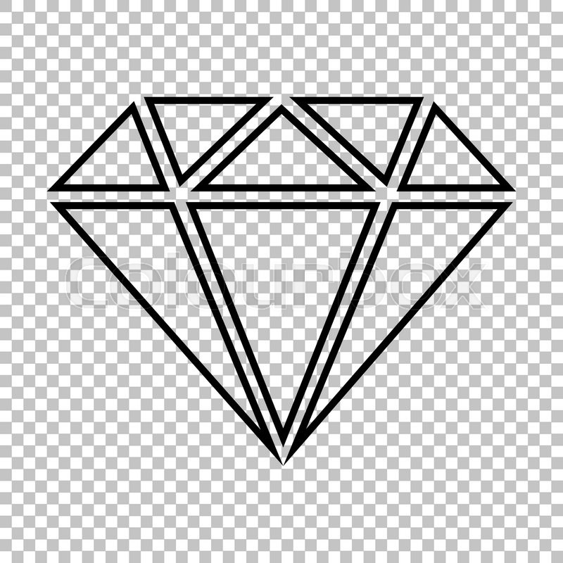 800x800 Diamond Line Vector Icon On Transparent Background Stock Vector