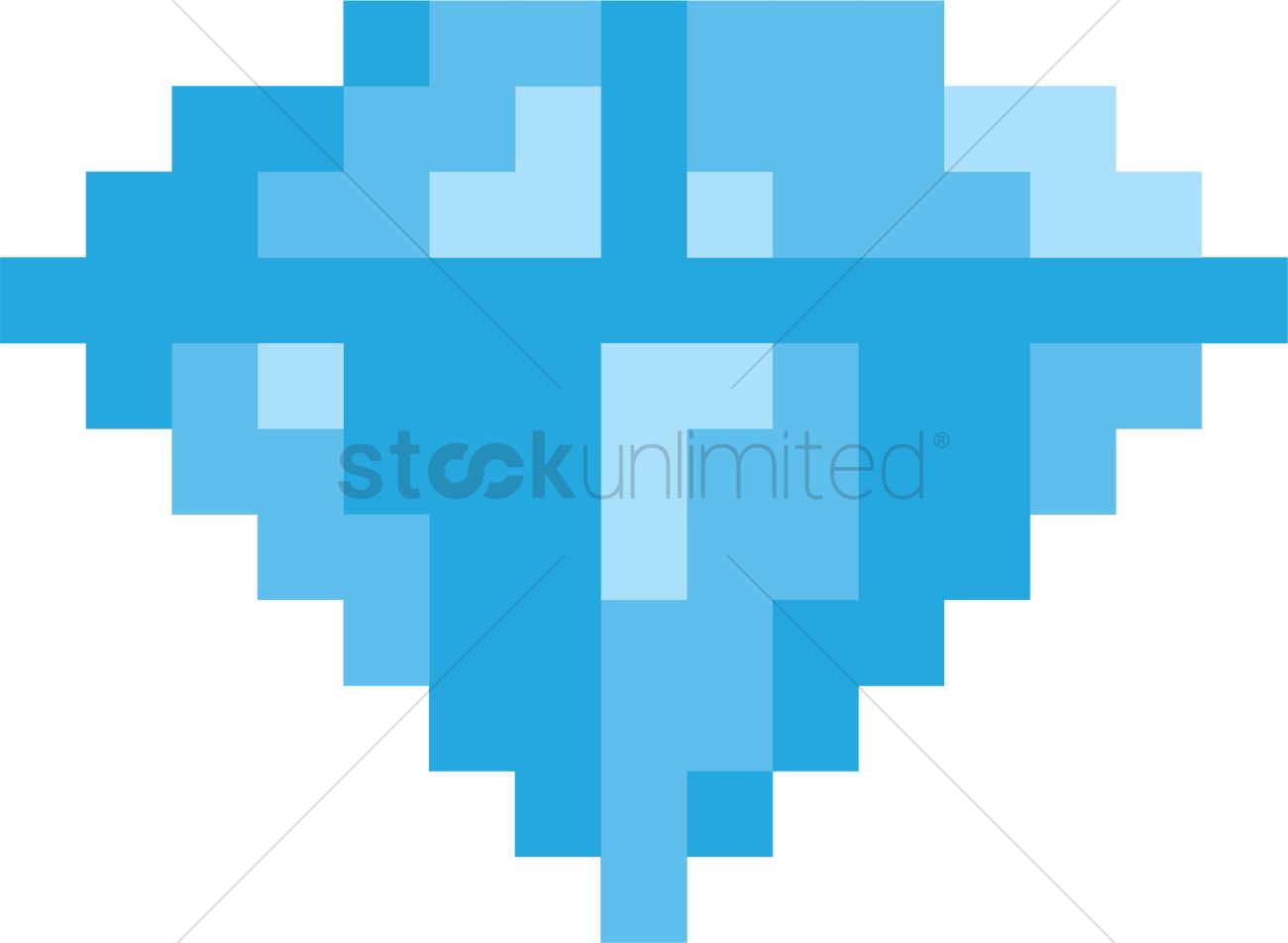 1300x951 Pixel Diamond Vector Image