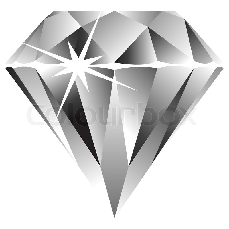 800x800 Diamond Against White Background, Abstract Vector Art Illustration
