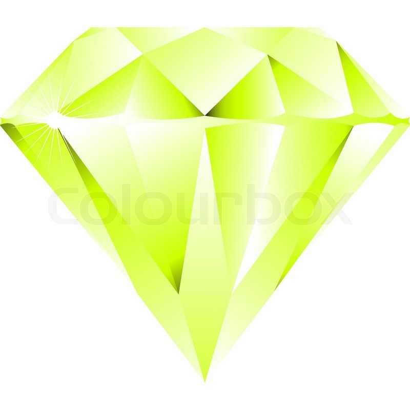 800x800 Green Diamond Isolated On White Background, Abstract Vector Art
