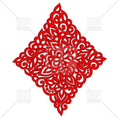 400x400 Red Card Suit Made Of Floral Ornament