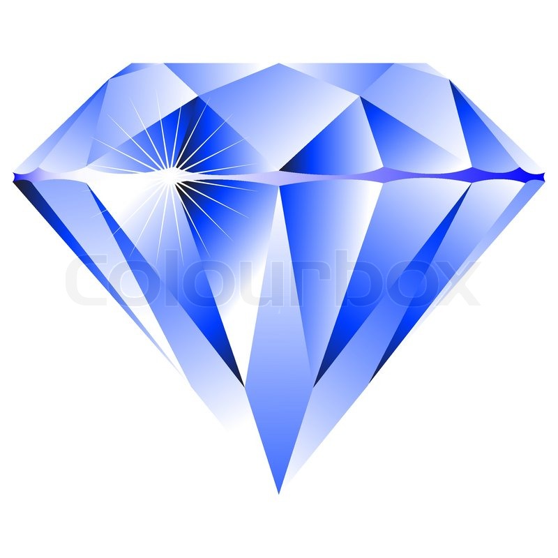 800x800 Blue Diamond Isolated On White Background, Abstract Vector Art