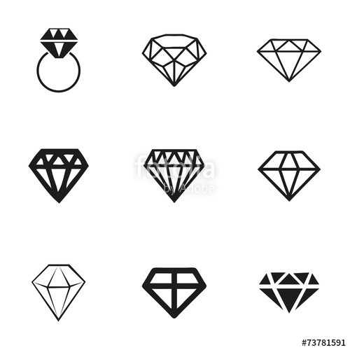 500x500 Vector Diamond Icons Set Stock Image And Royalty Free Vector