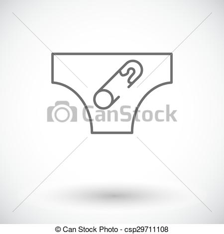 450x470 Diaper Icon. Thin Line Flat Vector Related Icon For Web And Mobile