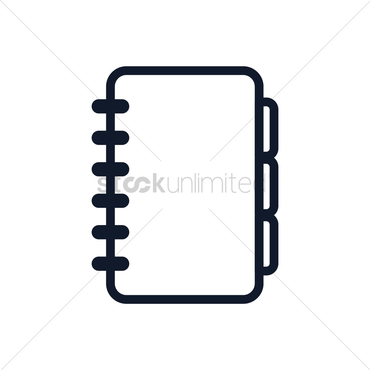 1300x1300 Spiral Diary Vector Image