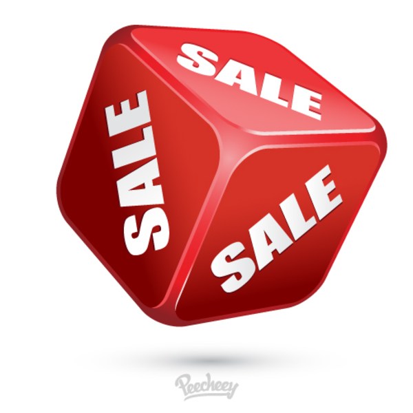600x600 Sale Dice Free Vector 123freevectors