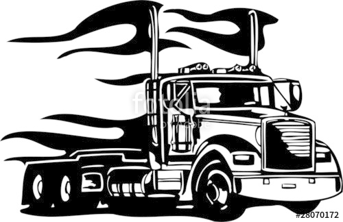 500x324 Racing Trucks With Inclusion Of A Flames And Tribals. Stock Image