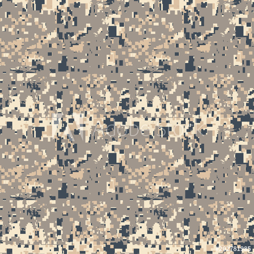 500x500 Pixel Camo Seamless Pattern. Navy And Khaki Urban Digital