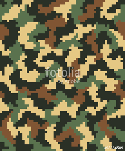 412x500 Seamless Pattern Of Digital Camouflage, Vector Stock Image And