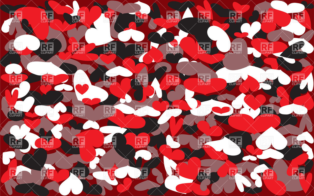 1200x750 Heart Camouflage Pattern Vector Image Vector Artwork Of