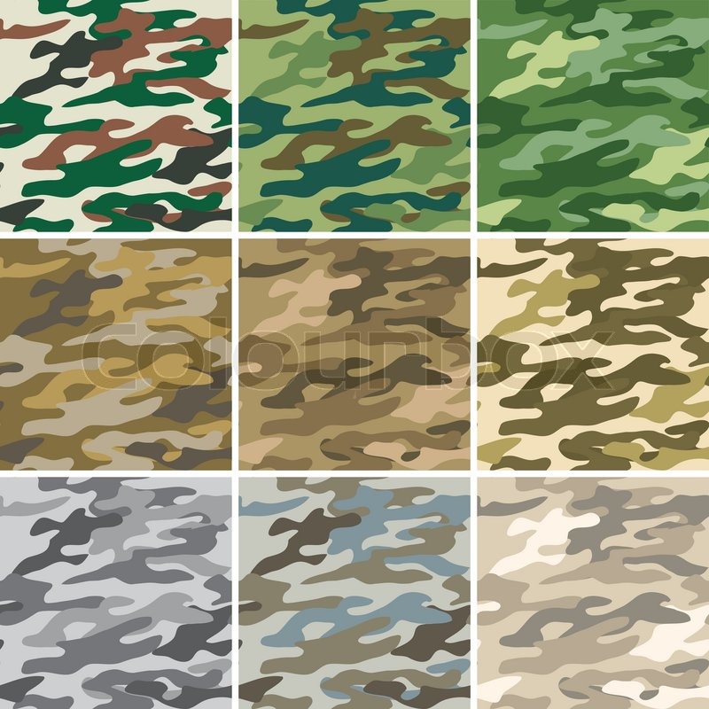 800x800 Illustration Of Digital Camouflage Seamless Patterns Stock